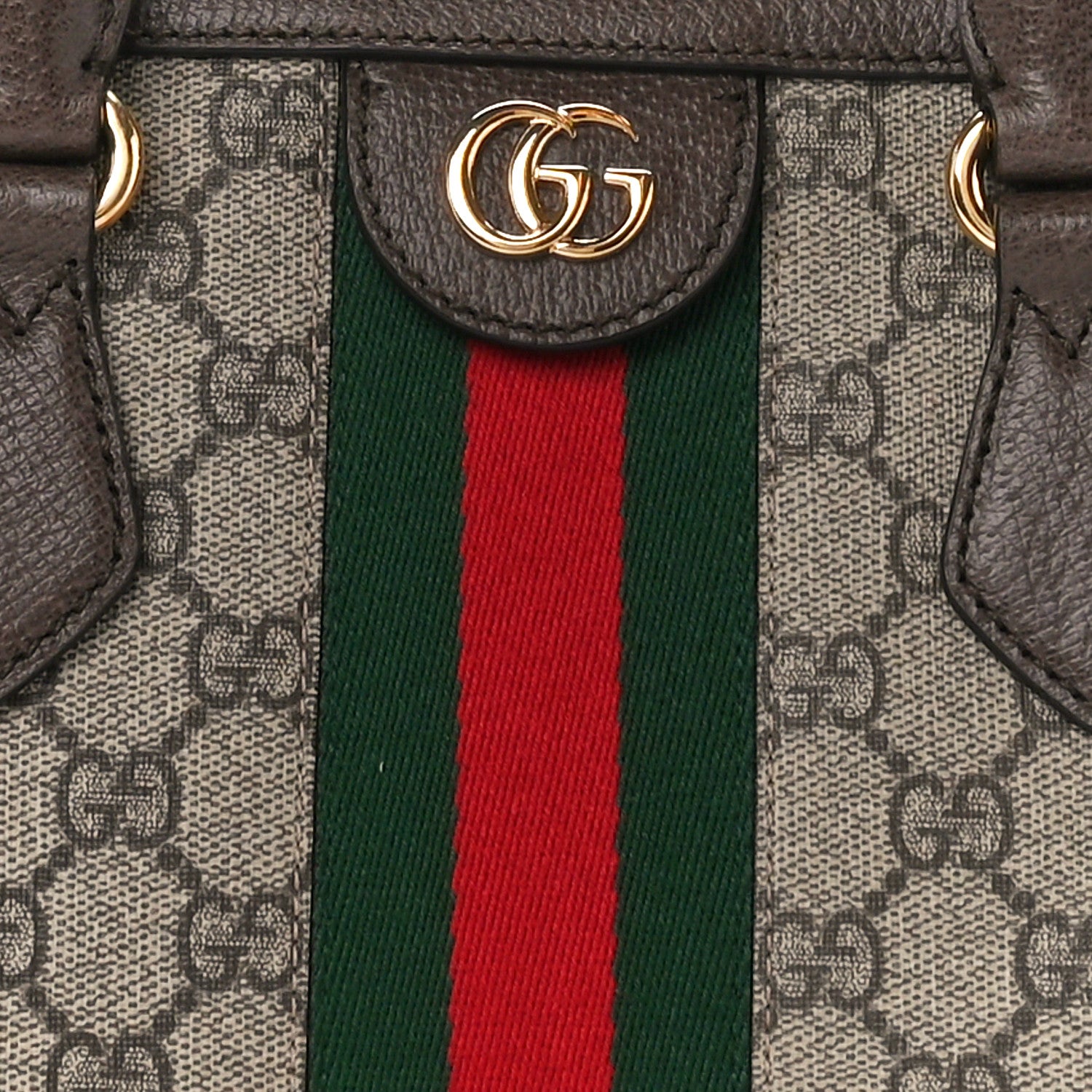 Gucci GG Supreme Monogram Web Medium Ophidia Boston Brown 9 of 11