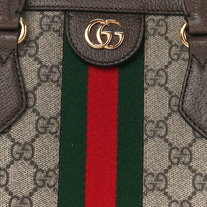 Gucci GG Supreme Monogram Web Medium Ophidia Boston Brown 9 of 11