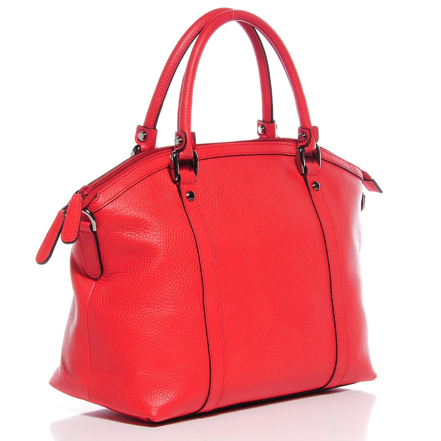 Dollar Calfskin Medium GG Charm Dome Satchel Sporting Red