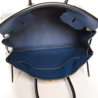 Hermes Taurillon Clemence Birkin 35 Bleu Saphir 7 of 23