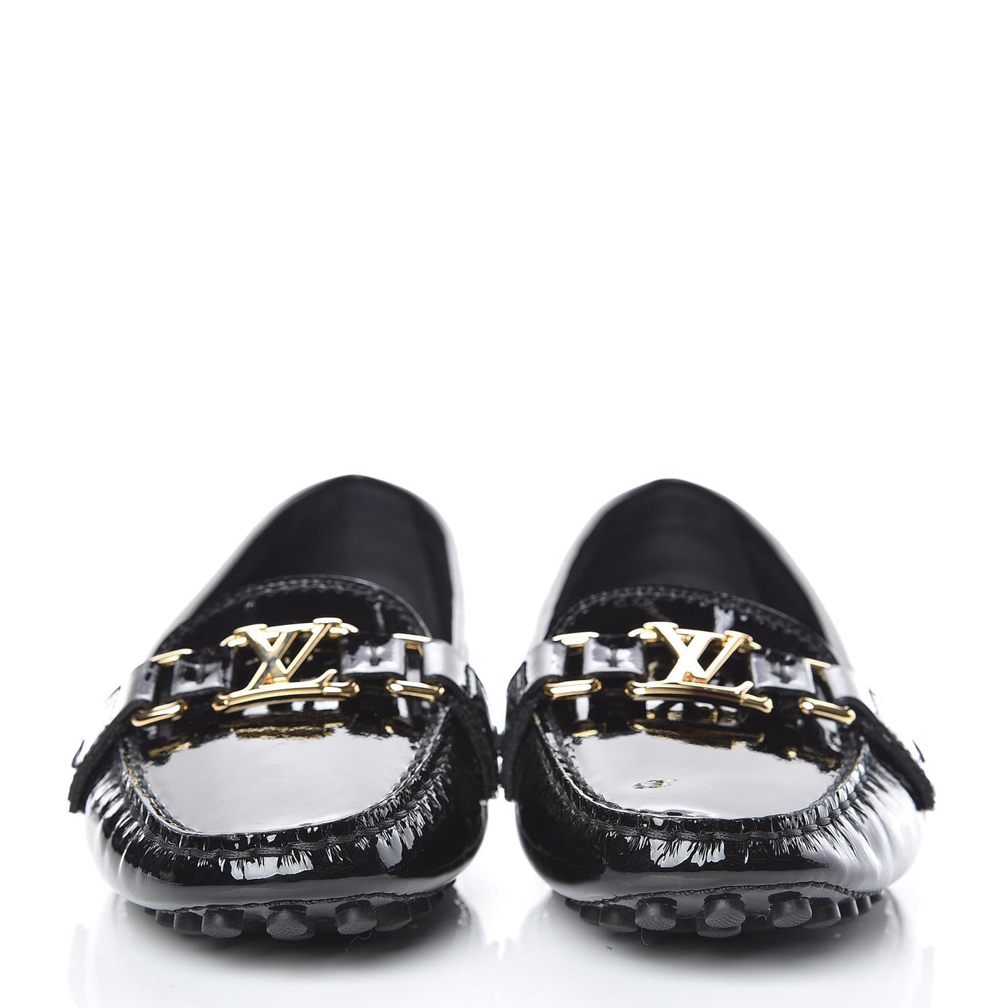 Patent Calfskin Oxford Loafers 40 Black