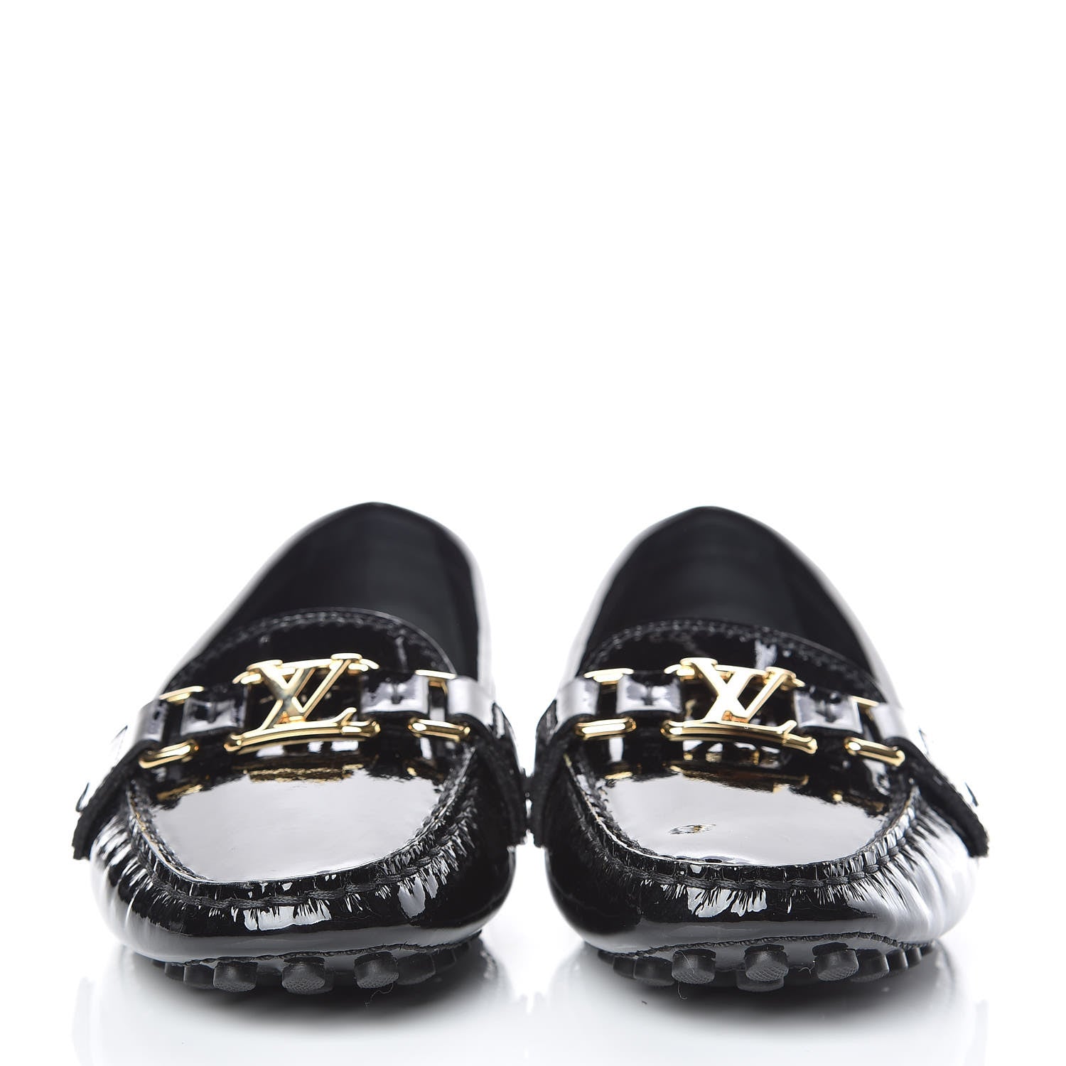 Louis Vuitton Patent Calfskin Oxford Loafers 40 Black 2 of 9