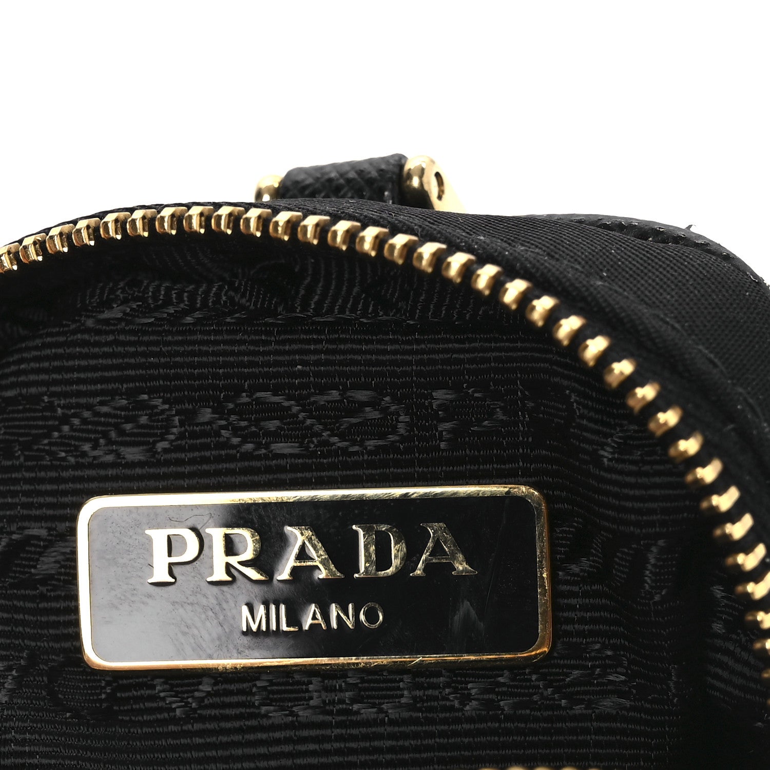 Prada Tessuto Nylon Saffiano Mini Pouch Black 6 of 10