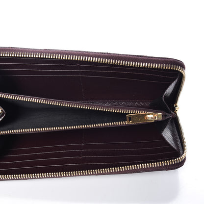 Saint Laurent Grain De Poudre Matelasse Chevron Monogram Zip Around Wallet Amaranto 5 of 9