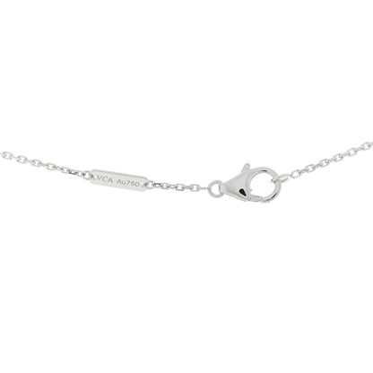 Van Cleef & Arpels 18K White Gold Diamond Perlee Pendant Necklace 4 of 4