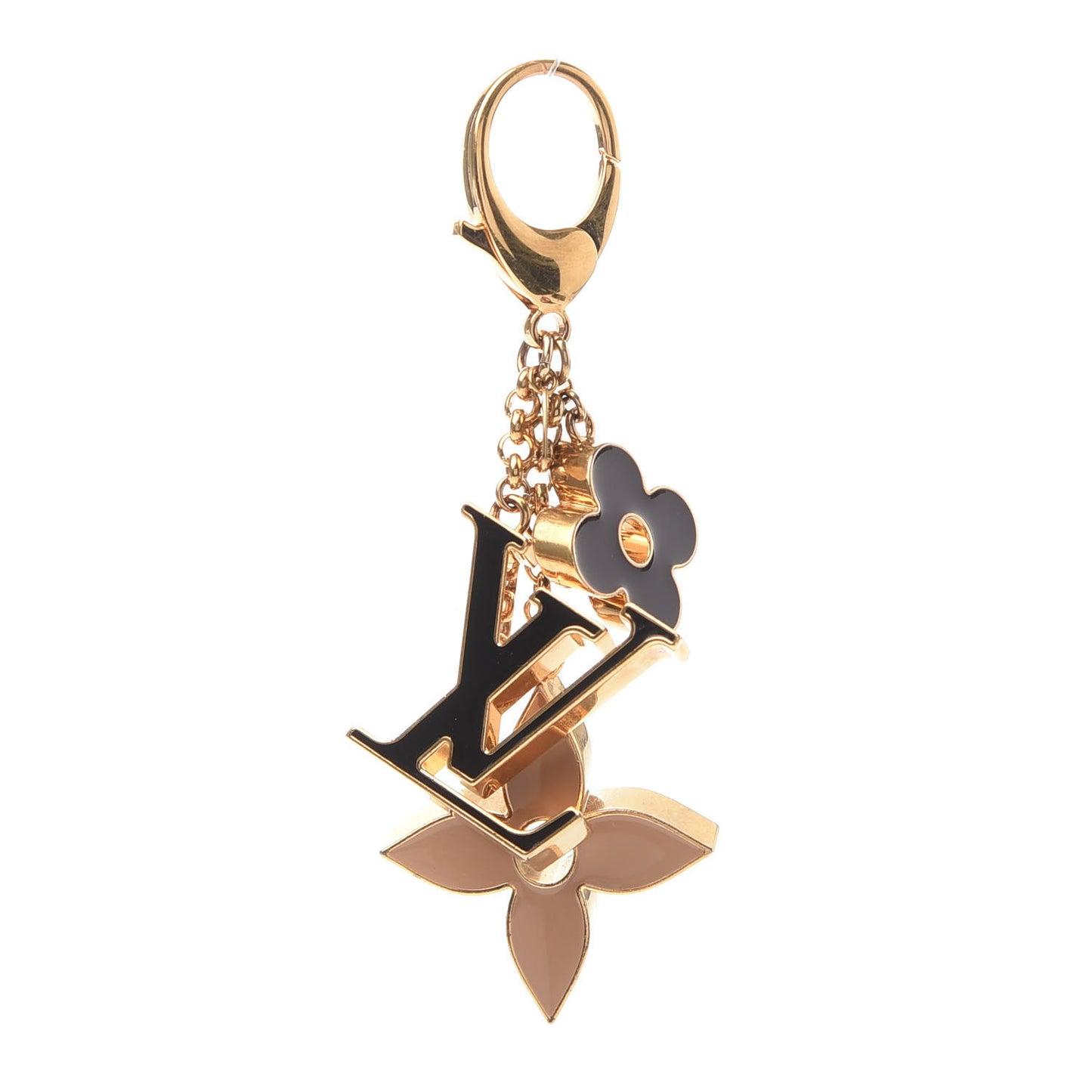 Fleur De Monogram Bag Charm Dore