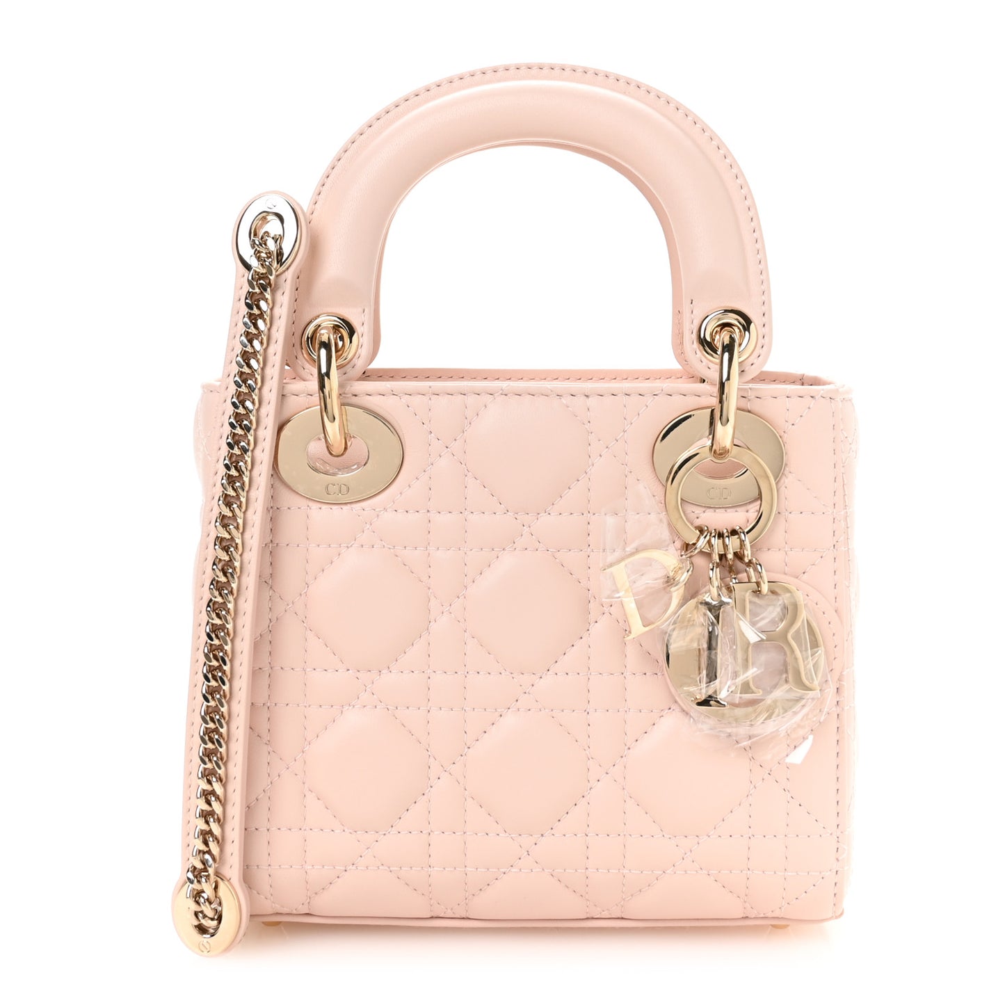 Lambskin Cannage Mini Lady Dior Powder Pink
