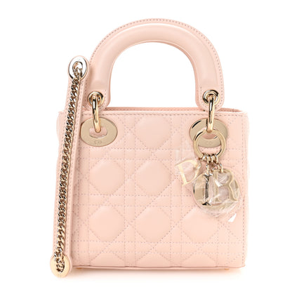 Christian Dior Lambskin Cannage Mini Lady Dior Powder Pink 1 of 11