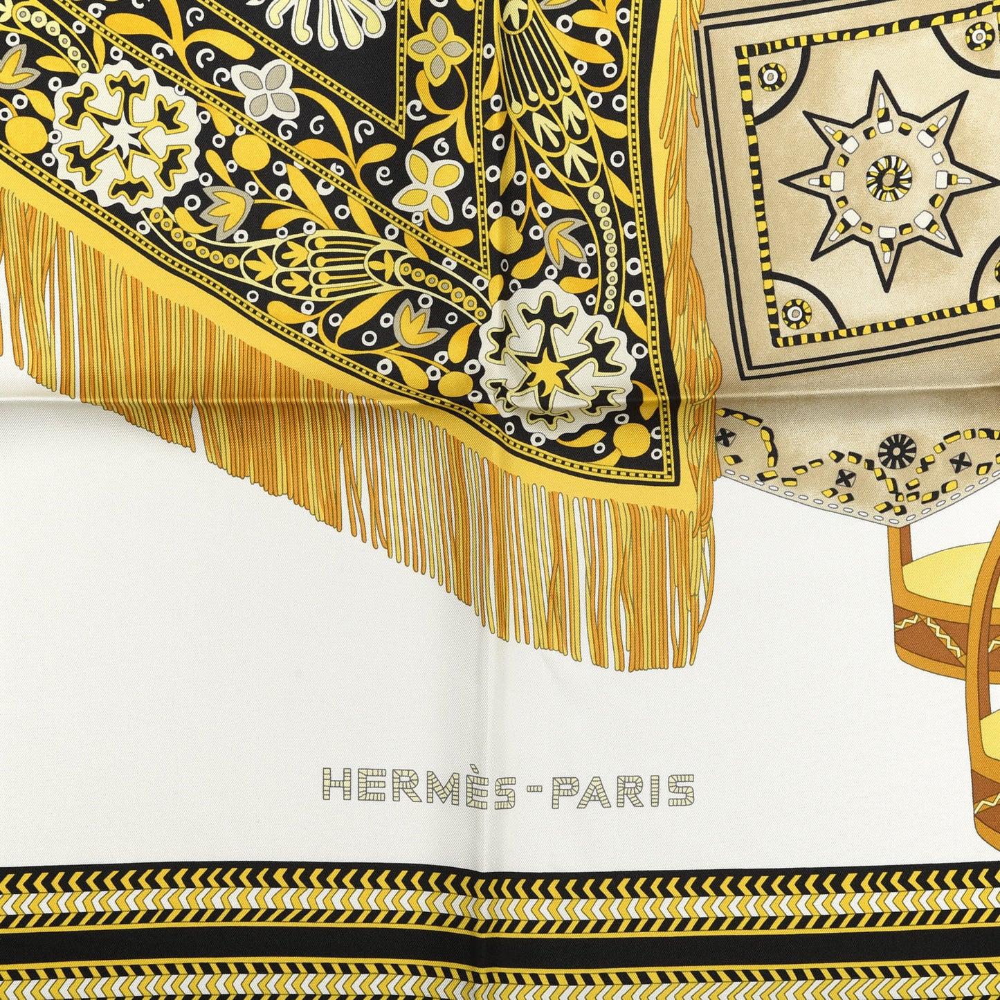 Silk Selle De Steppes Scarf 90 White Or Black