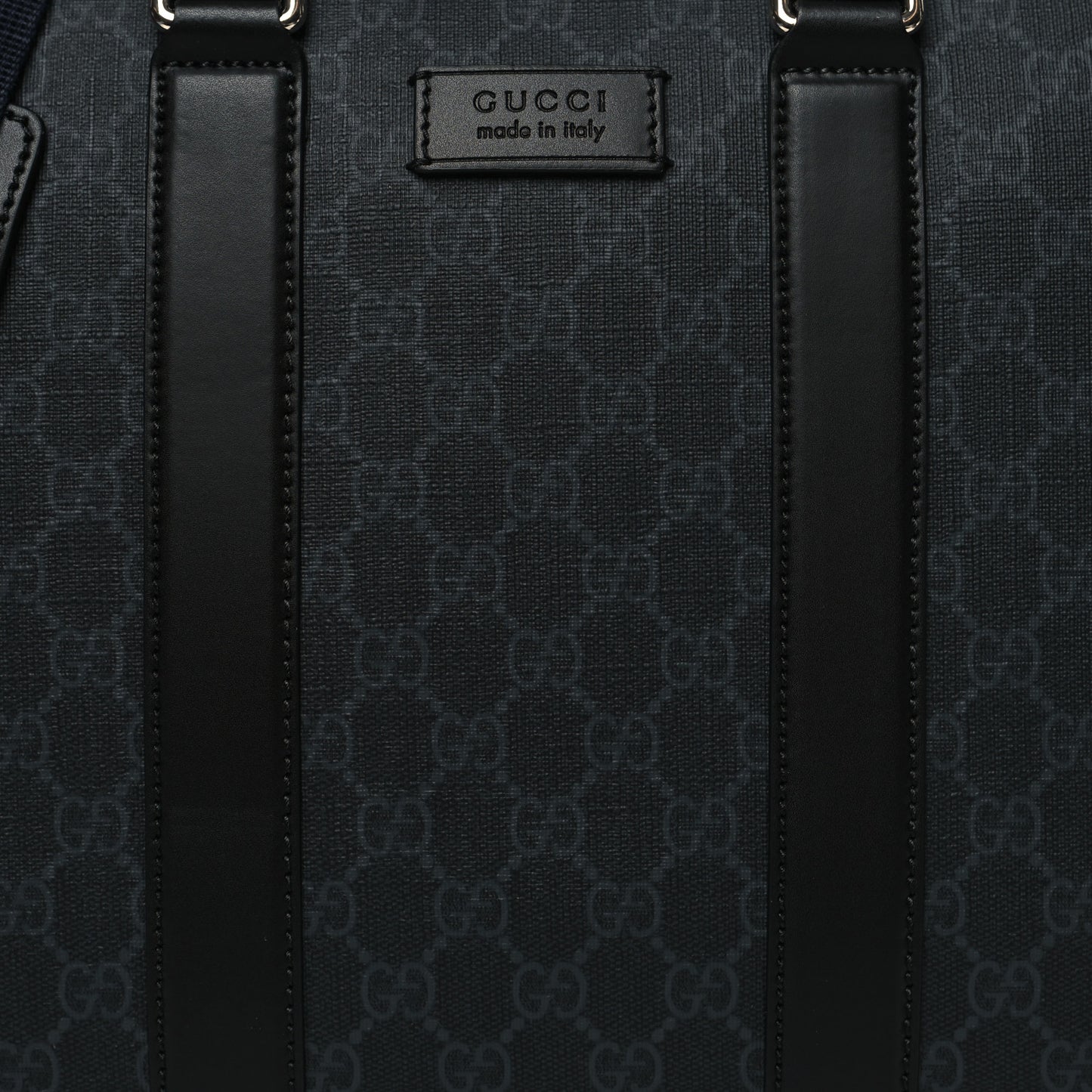 GG Supreme Monogram Appia Calfskin Web Briefcase Black