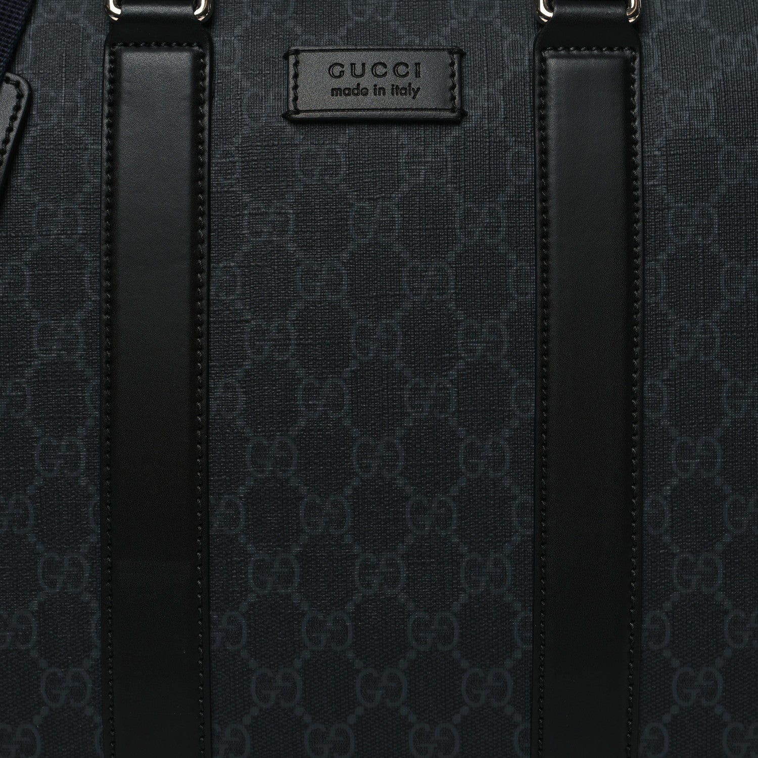 Gucci GG Supreme Monogram Appia Calfskin Web Briefcase Black 9 of 11