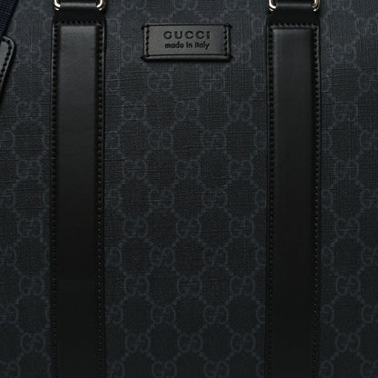 Gucci GG Supreme Monogram Appia Calfskin Web Briefcase Black 9 of 11