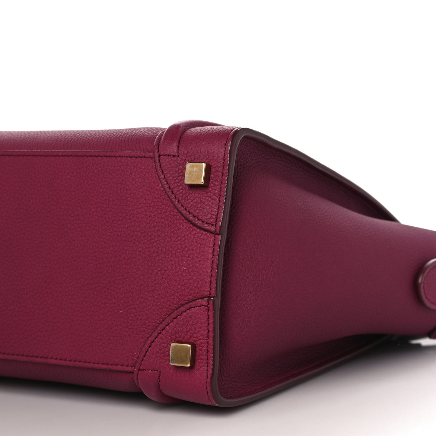 Drummed Calfskin Micro Luggage Plum