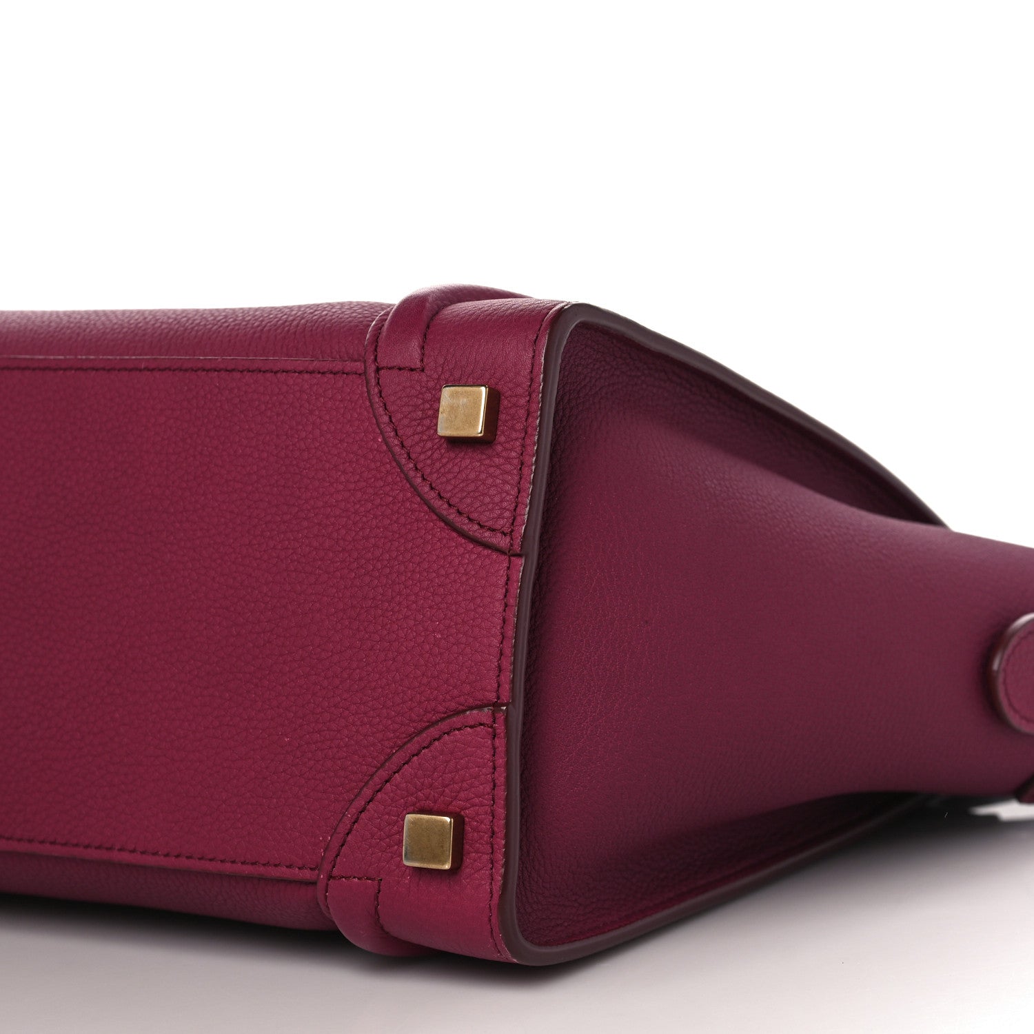 Celine Drummed Calfskin Micro Luggage Plum 9 of 10