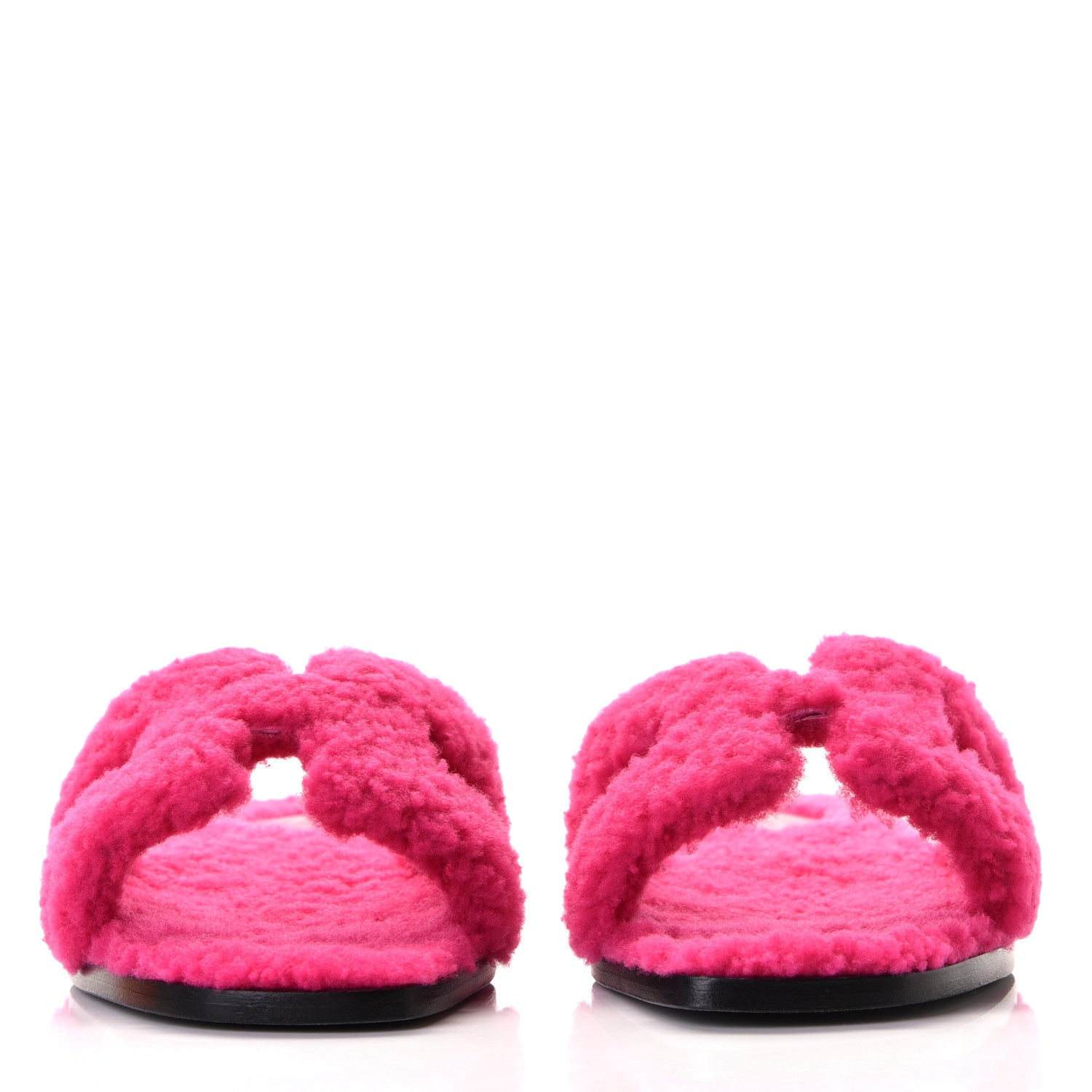 Hermes Woolskin Oran Sandals 37.5 Rose Fuchsia 2 of 10