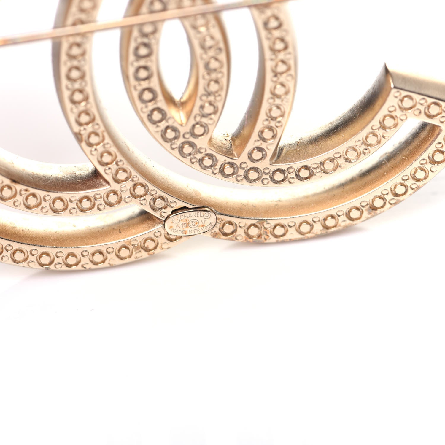 Chanel Crystal CC Brooch Light Gold 3 of 8