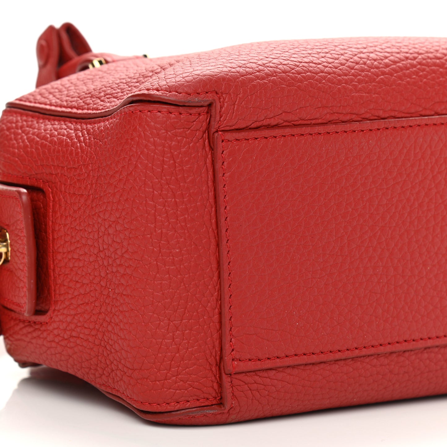 Grained Calfskin Mini Cool Box Satchel Scarlet Red