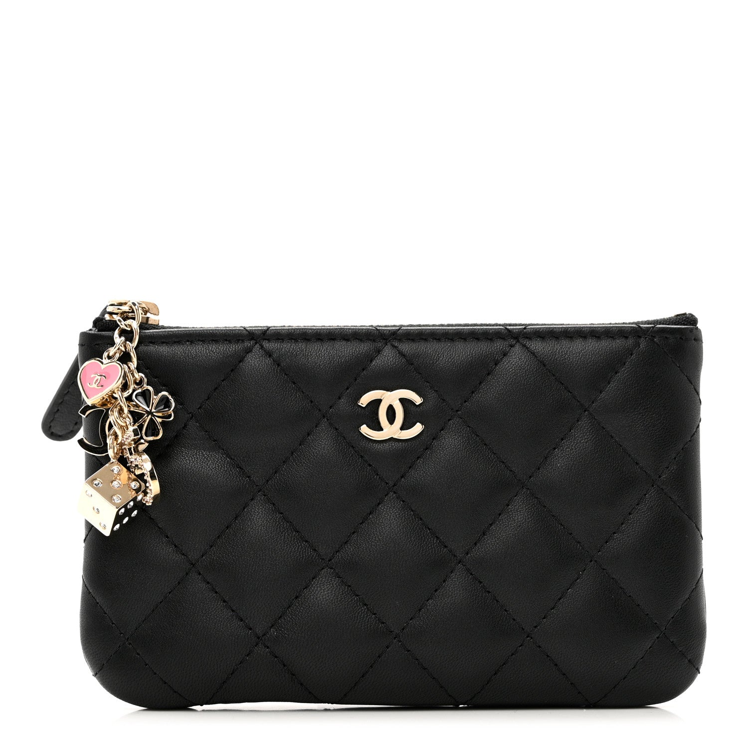 Chanel Lambskin Quilted Small Casino Cosmetic Case Black 1 of 8