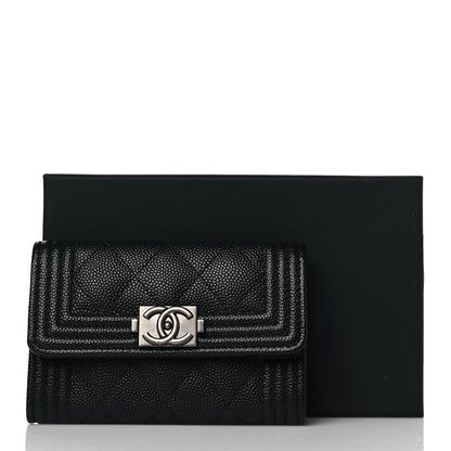Chanel Caviar Quilted Boy Flap Card Holder Black 10 of 10