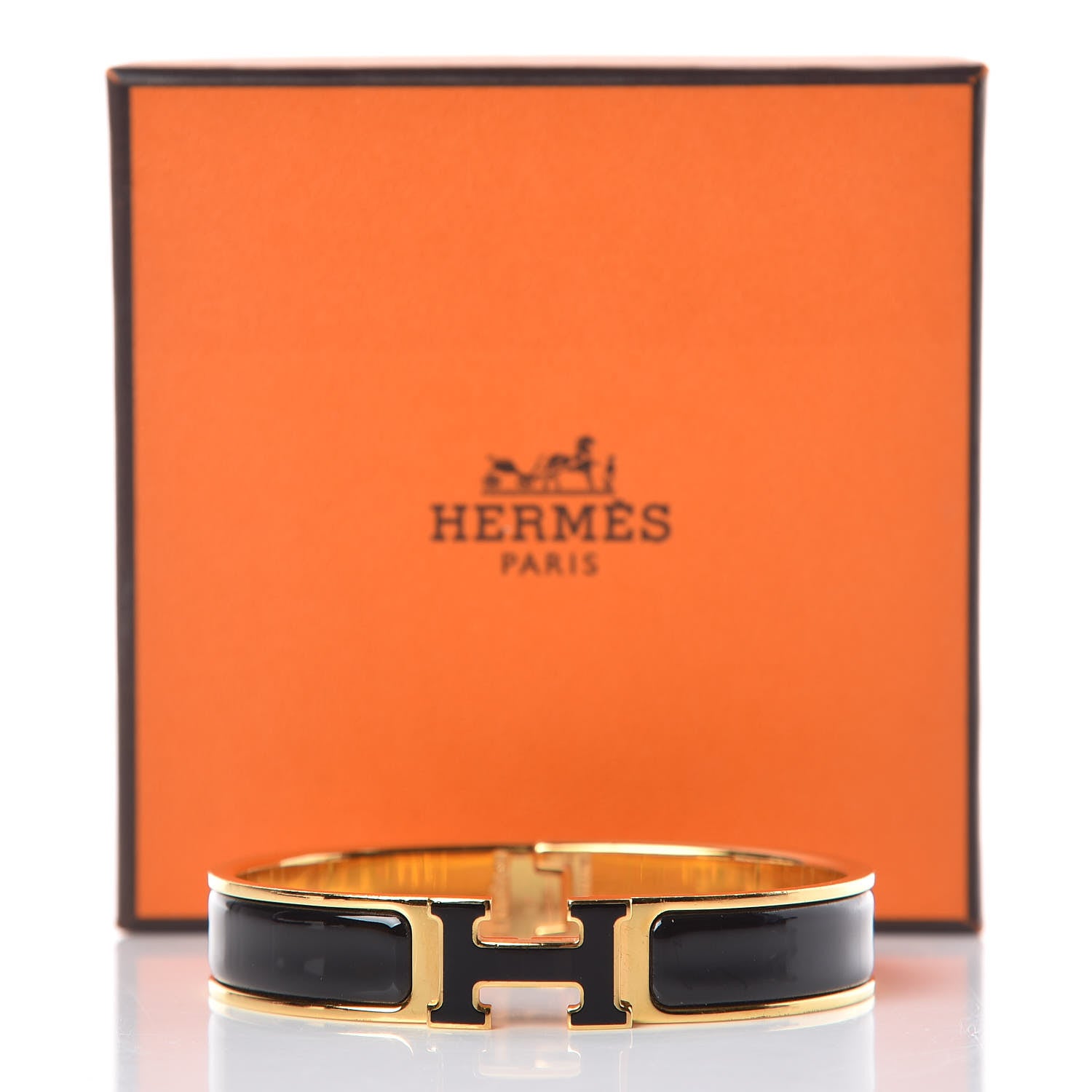 Hermes Enamel Narrow Clic Clac H Bracelet GM Black 6 of 6