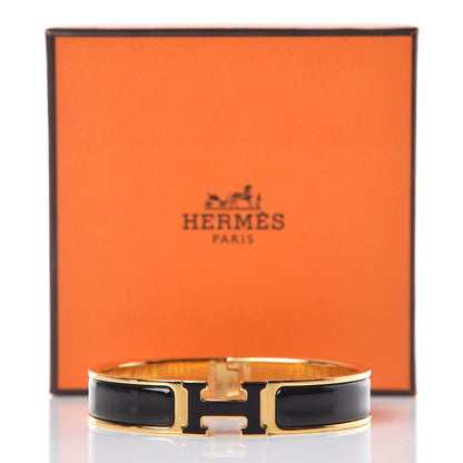 Hermes Enamel Narrow Clic Clac H Bracelet GM Black 6 of 6