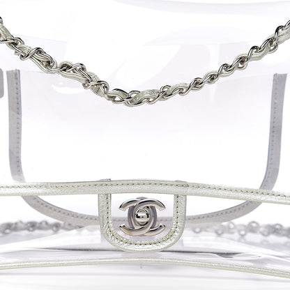 Chanel Lambskin Vinyl Large Naked Flap Silver 9 of 9