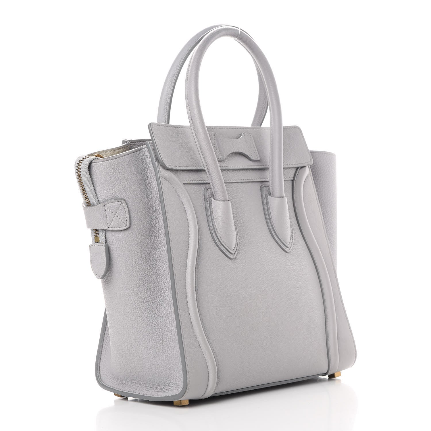 Celine Drummed Calfskin Micro Luggage Light Grey 3 of 12