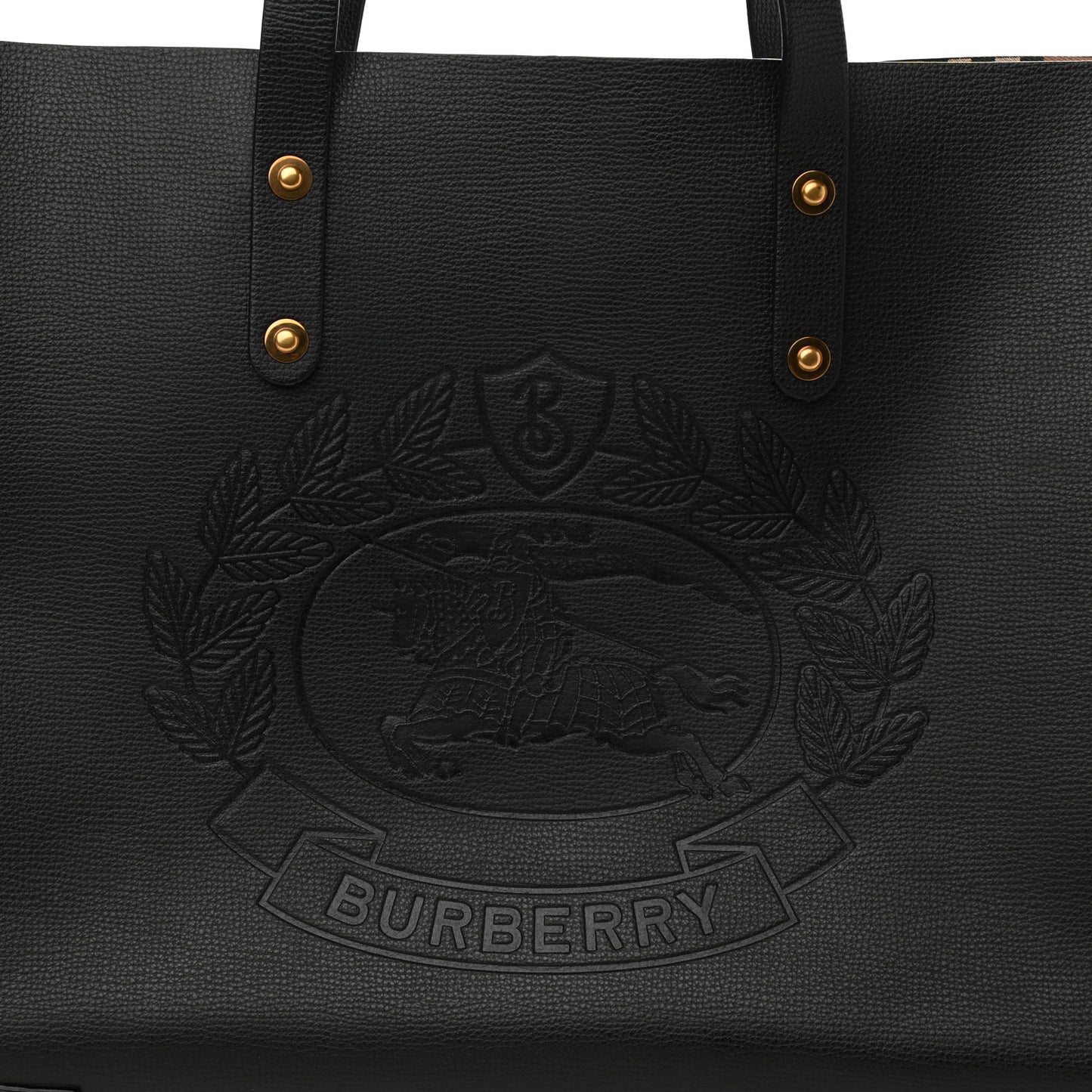 Calfskin Embossed Crest Medium Tote Black