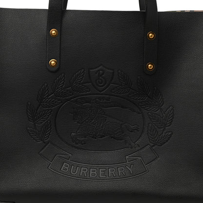 Burberry Calfskin Embossed Crest Medium Tote Black 7 of 9
