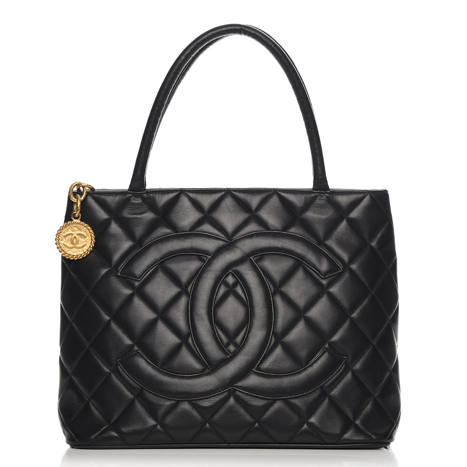 Chanel Lambskin Quilted Medallion Tote Black 1 of 10