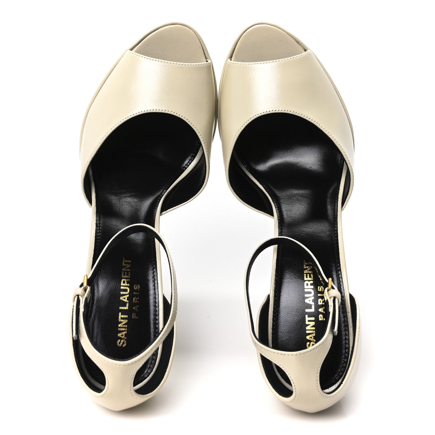 Saint Laurent New Belfagor Jodie 95 Platform Sandals 40 Pearl 2 of 9