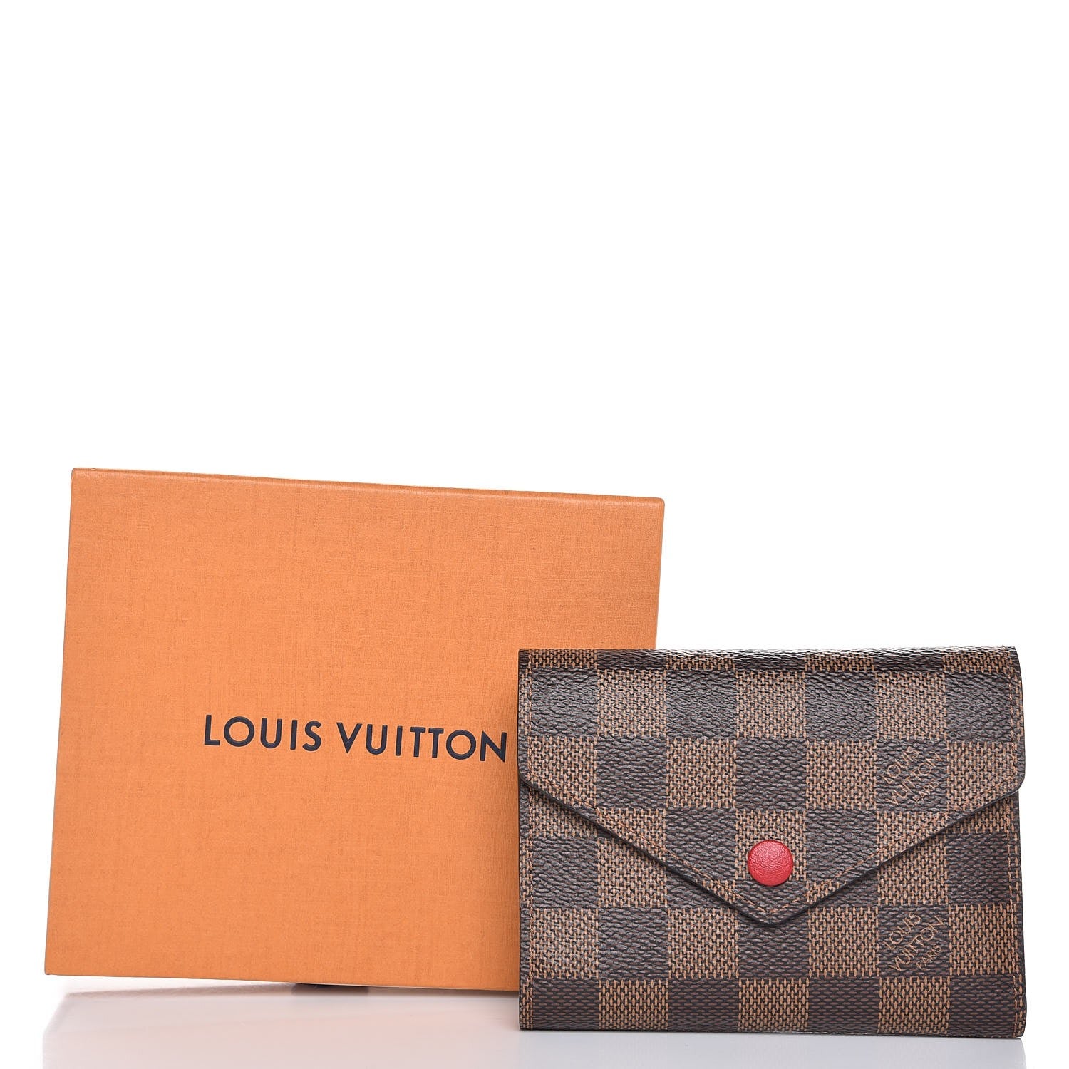 Louis Vuitton Damier Ebene Victorine Wallet Red 9 of 9