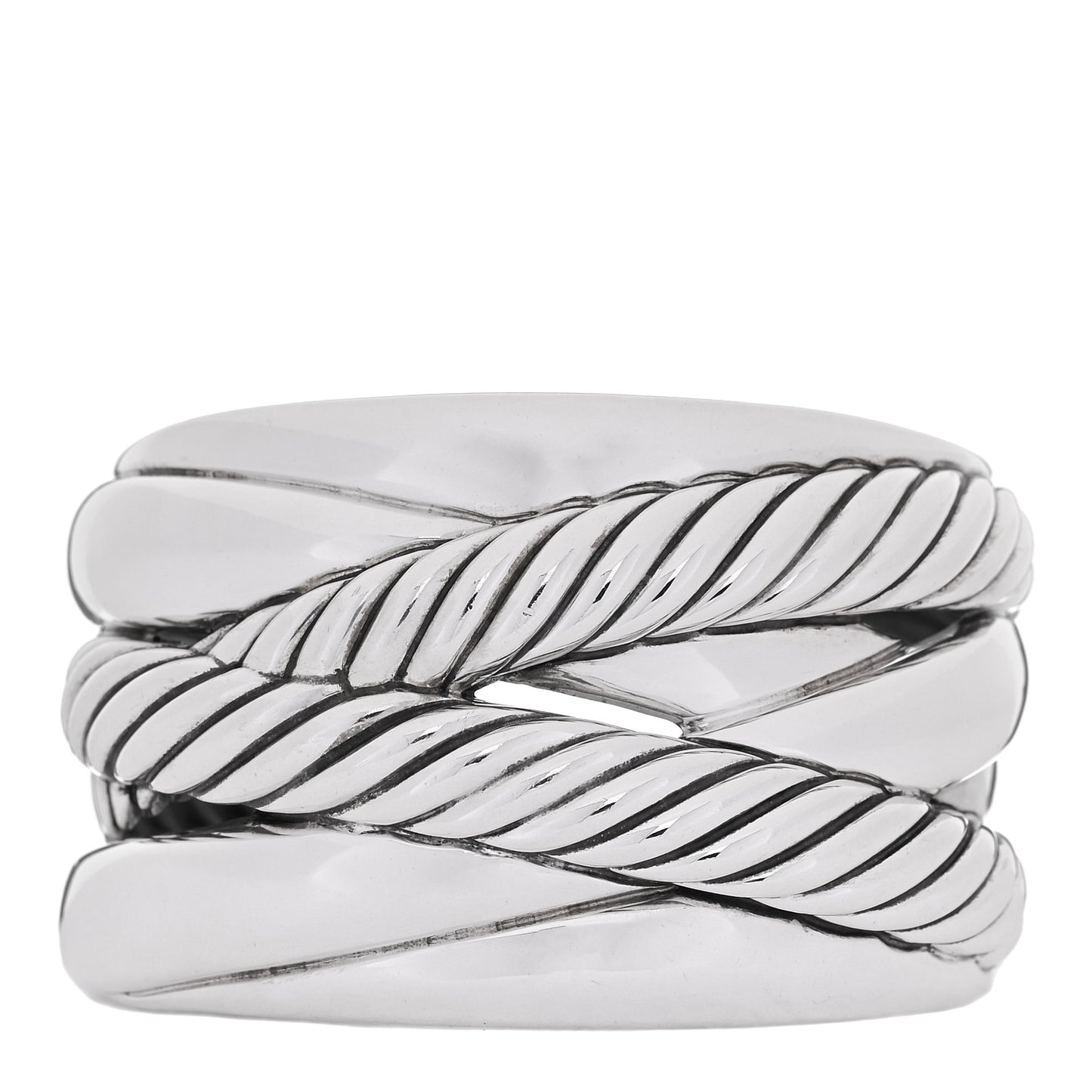 Sterling Silver Crossover Cuff Bracelet