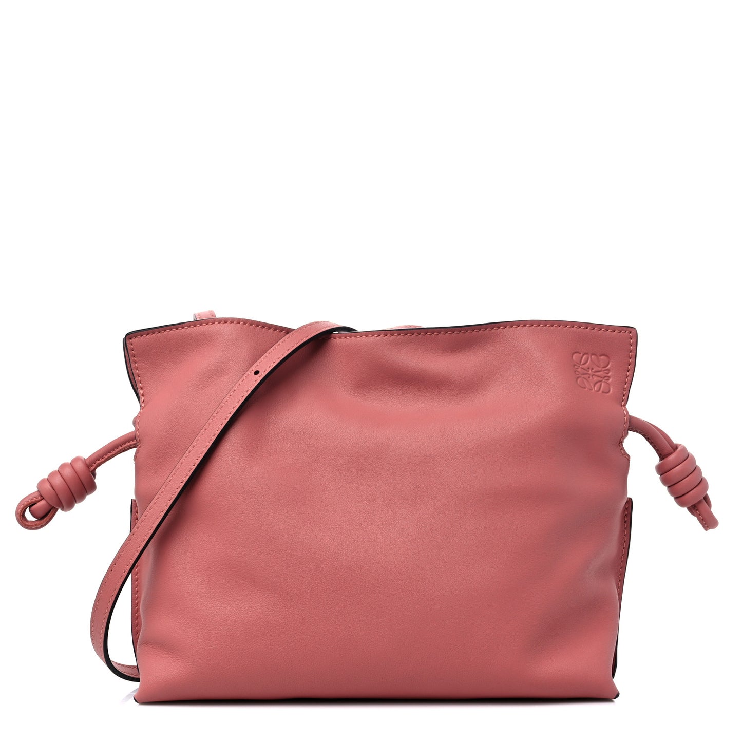 Calfskin Mini Flamenco Knot Clutch Pink