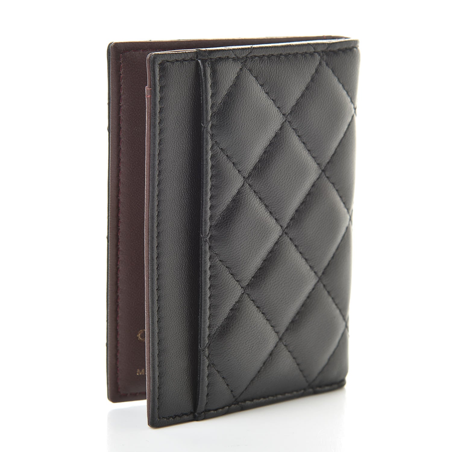 Chanel Lambskin Quilted Card Holder Wallet Black 3 of 8