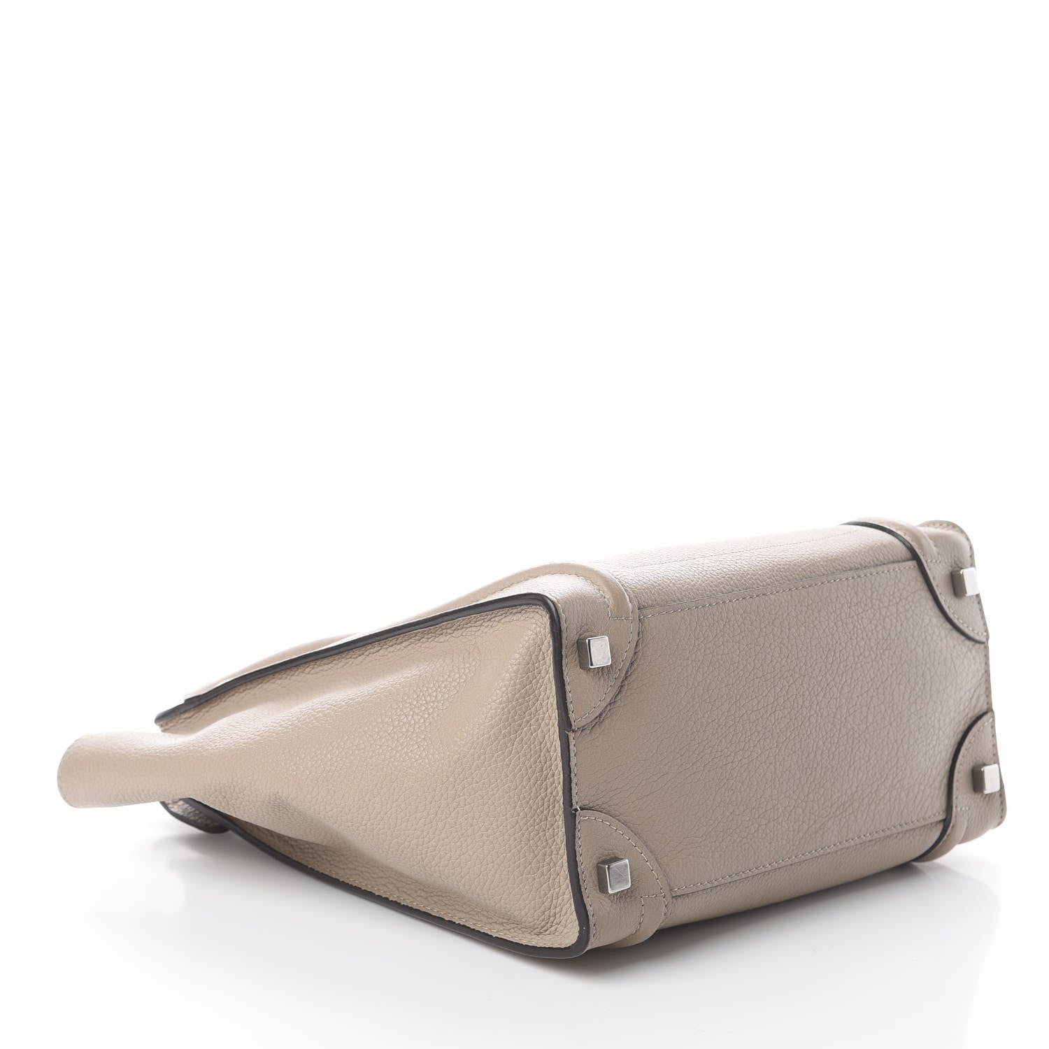 Celine Drummed Calfskin Micro Luggage Dune 3 of 8