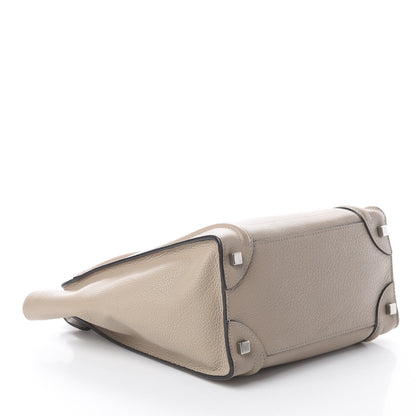 Celine Drummed Calfskin Micro Luggage Dune 3 of 8