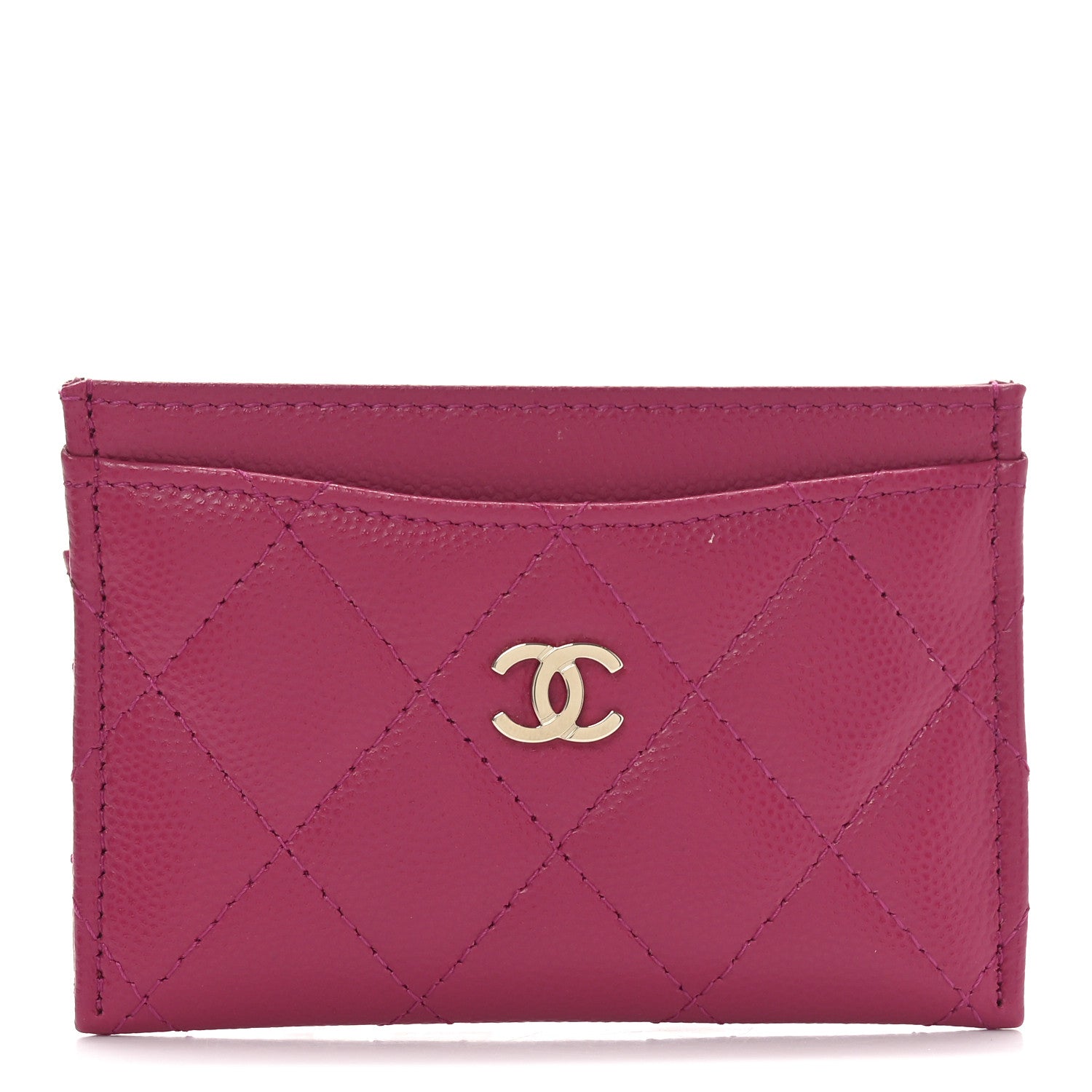 Chanel Caviar Quilted Card Holder Fuchsia 1 of 9