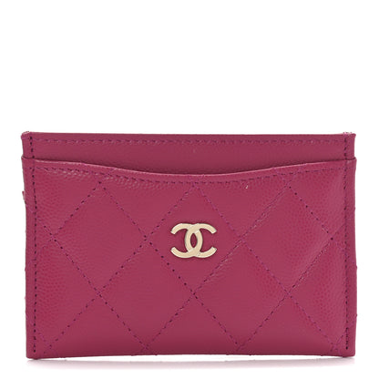 Chanel Caviar Quilted Card Holder Fuchsia 1 of 9