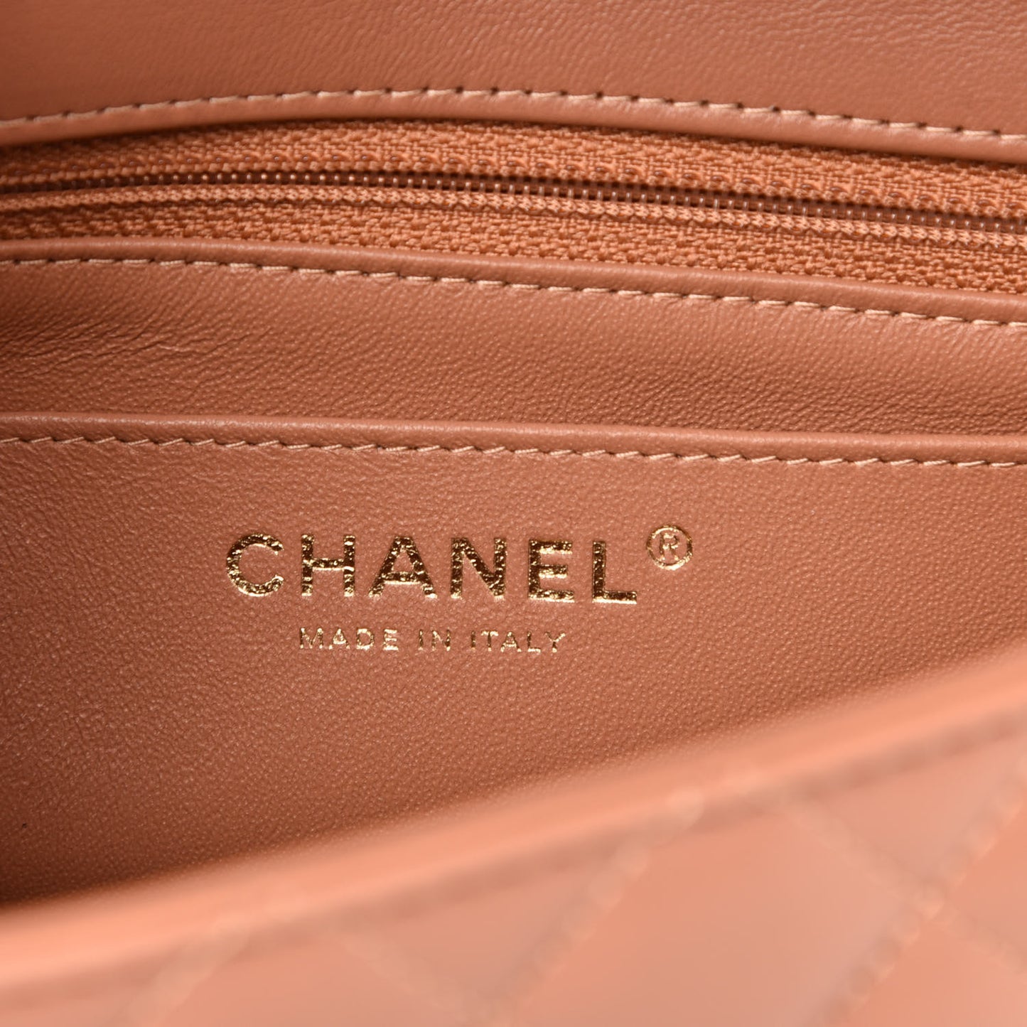 Lambskin Quilted Mini Rectangular Flap Brown