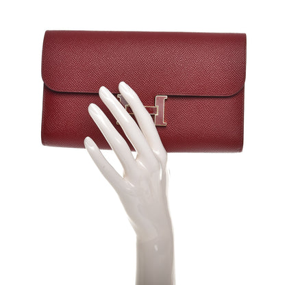 Hermes Epsom Constance Long Wallet Rouge Grenat 2 of 12