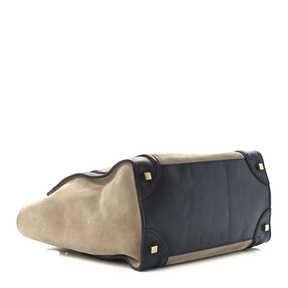 Celine Smooth Calfskin Suede Mini Bi-Color Luggage Navy Dune 4 of 11