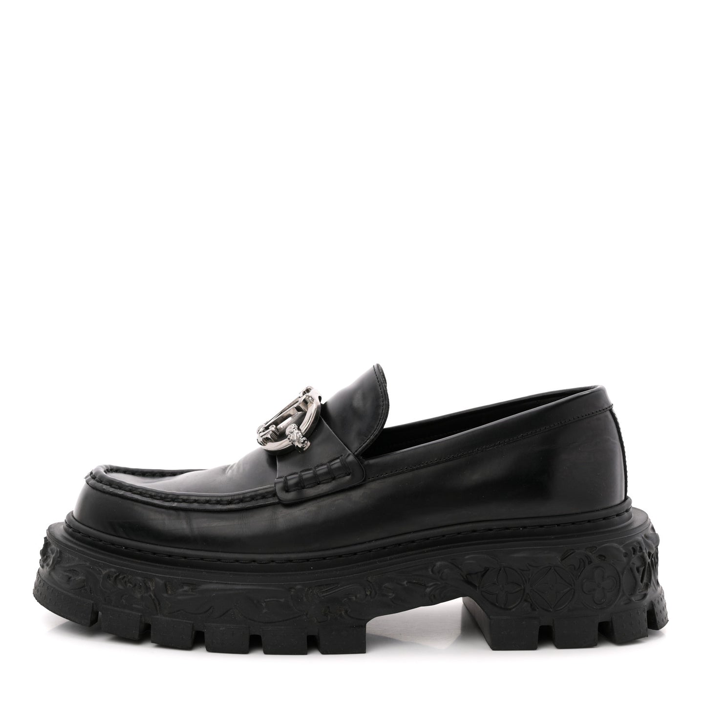 Calfskin Baroque Mens LV Loafers 8 Black