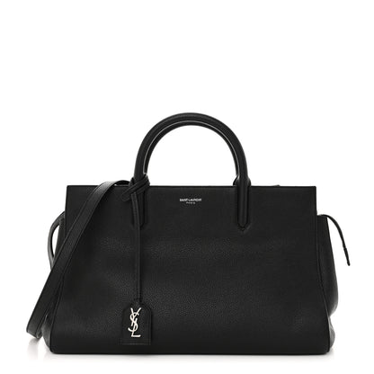 Saint Laurent Grained Calfskin Small Cabas Rive Gauche Black 1 of 9