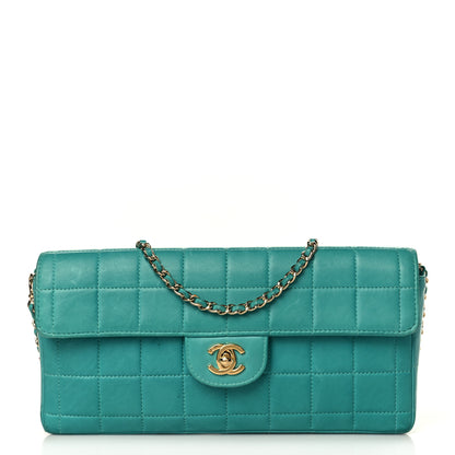 Chanel Lambskin East West Chocolate Bar Flap Turquoise 1 of 11