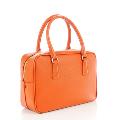 Prada Saffiano Lux Petite Bowler Papaya 3 of 8