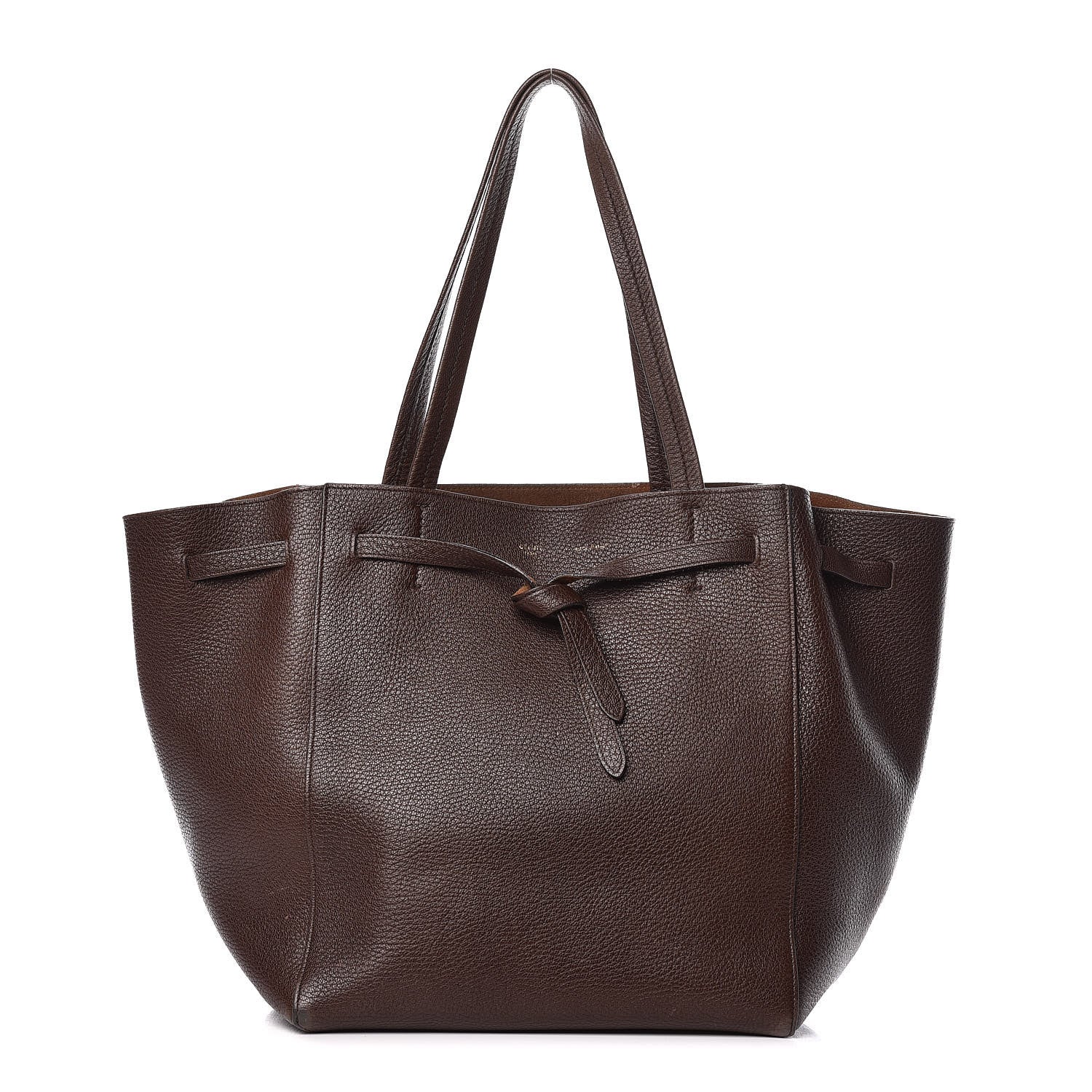 Celine Soft Grained Calfskin Small Belt Cabas Phantom Brown 1 of 18