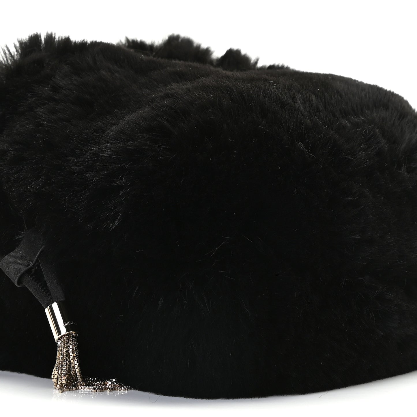 Faux Fur Bucket Bag Black