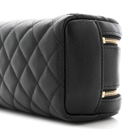 Chanel Caviar Quilted Double Zip Pouch Cosmetic Case Black 10 of 10
