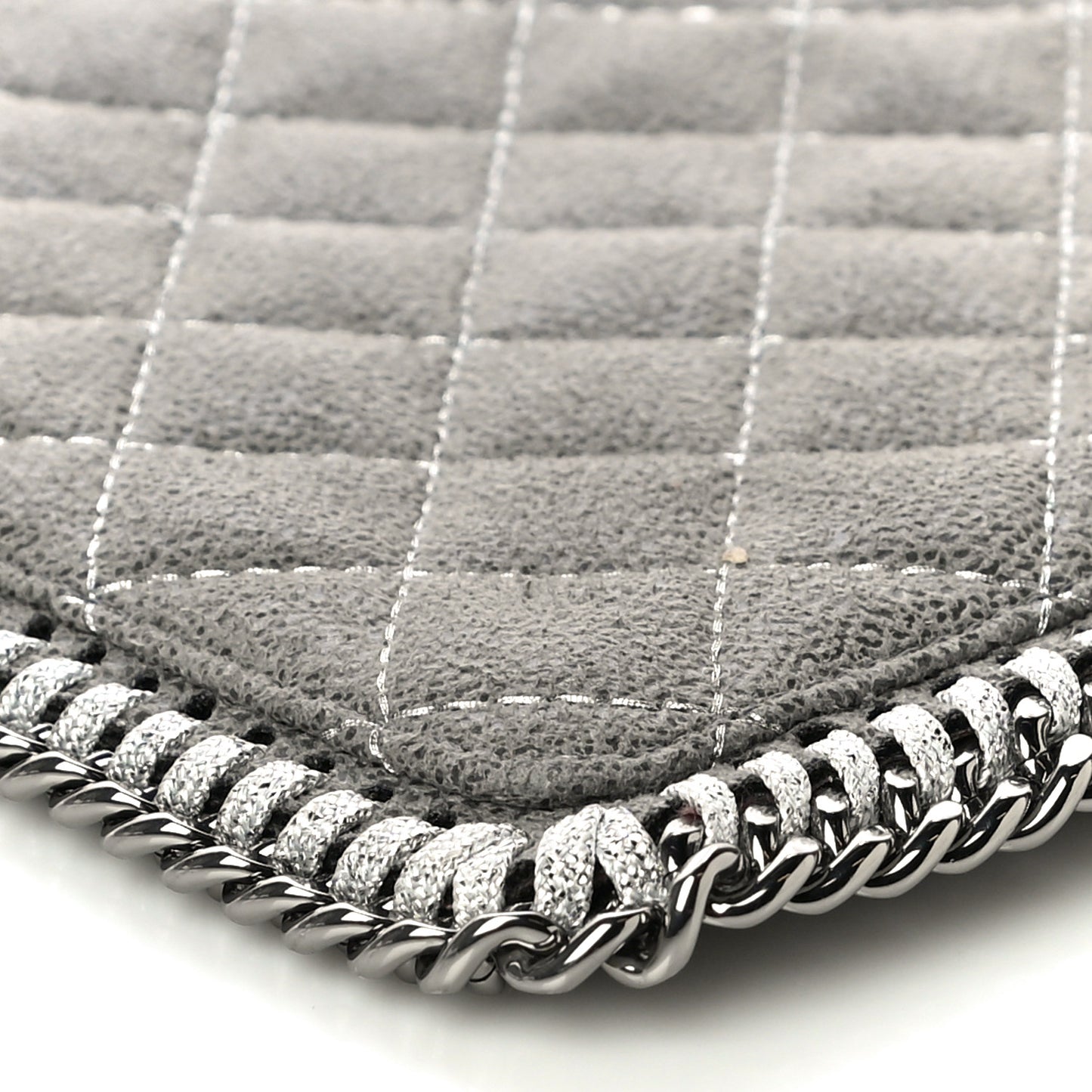 Shaggy Deer Quilted Falabella Wristlet Grey